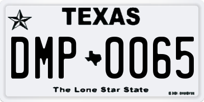 TX license plate DMP0065