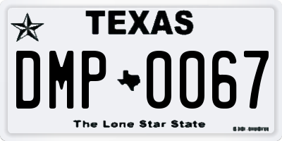 TX license plate DMP0067