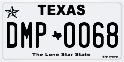 TX license plate DMP0068