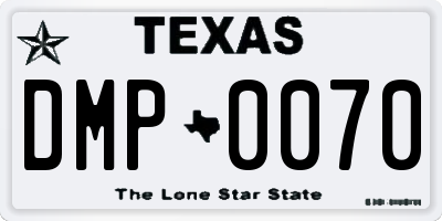 TX license plate DMP0070