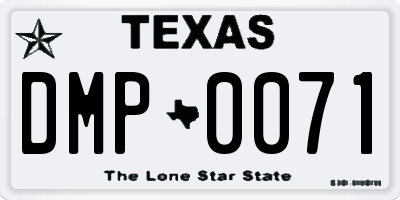 TX license plate DMP0071