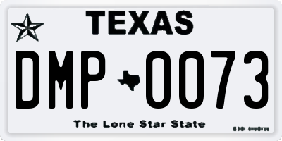TX license plate DMP0073
