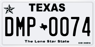 TX license plate DMP0074
