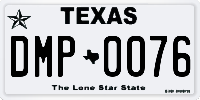 TX license plate DMP0076