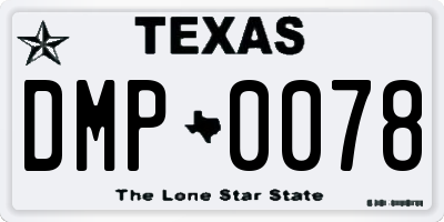 TX license plate DMP0078