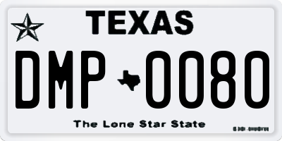TX license plate DMP0080