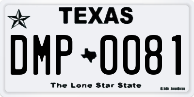 TX license plate DMP0081