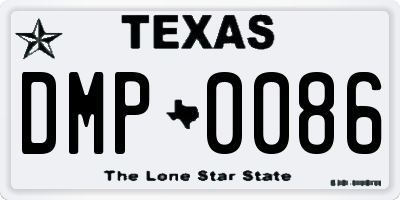 TX license plate DMP0086