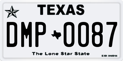 TX license plate DMP0087