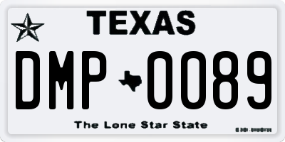 TX license plate DMP0089
