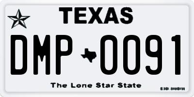 TX license plate DMP0091