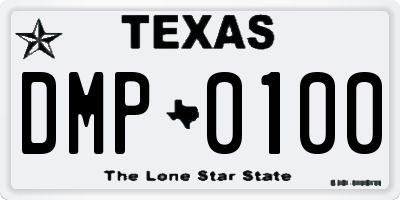 TX license plate DMP0100