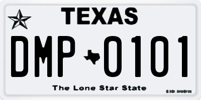 TX license plate DMP0101