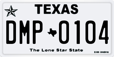 TX license plate DMP0104