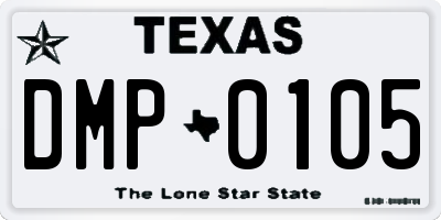 TX license plate DMP0105