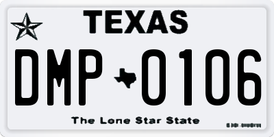 TX license plate DMP0106