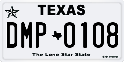 TX license plate DMP0108
