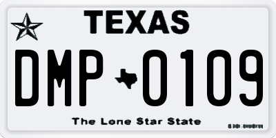 TX license plate DMP0109
