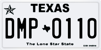 TX license plate DMP0110