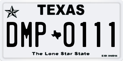 TX license plate DMP0111