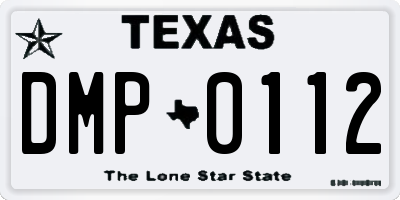 TX license plate DMP0112