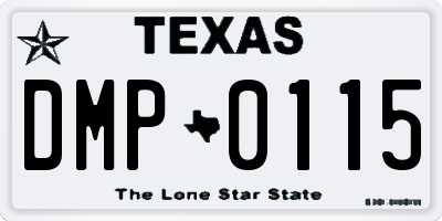 TX license plate DMP0115