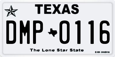 TX license plate DMP0116
