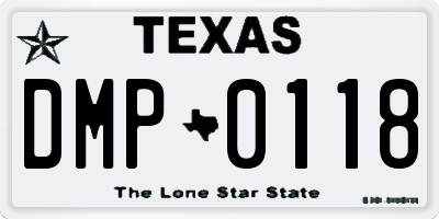 TX license plate DMP0118