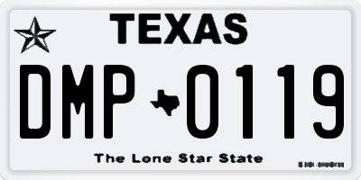 TX license plate DMP0119