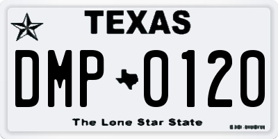 TX license plate DMP0120