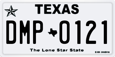 TX license plate DMP0121
