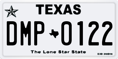 TX license plate DMP0122