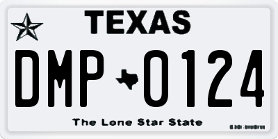 TX license plate DMP0124