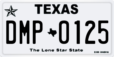 TX license plate DMP0125