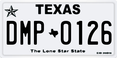TX license plate DMP0126