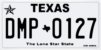 TX license plate DMP0127
