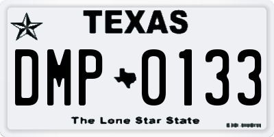 TX license plate DMP0133