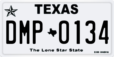 TX license plate DMP0134