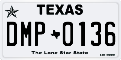 TX license plate DMP0136