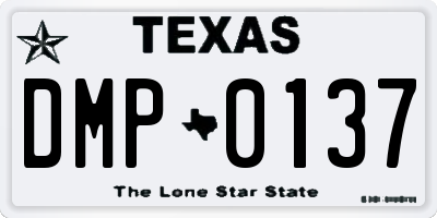 TX license plate DMP0137
