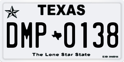 TX license plate DMP0138