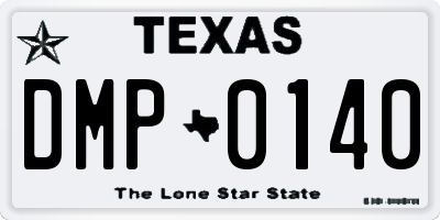 TX license plate DMP0140