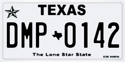 TX license plate DMP0142