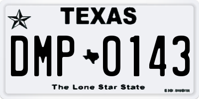 TX license plate DMP0143