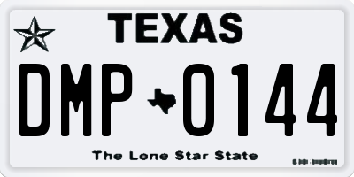 TX license plate DMP0144
