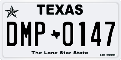 TX license plate DMP0147