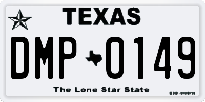 TX license plate DMP0149
