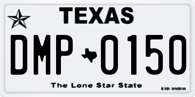 TX license plate DMP0150