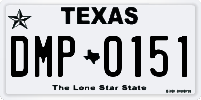 TX license plate DMP0151