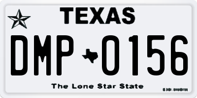 TX license plate DMP0156